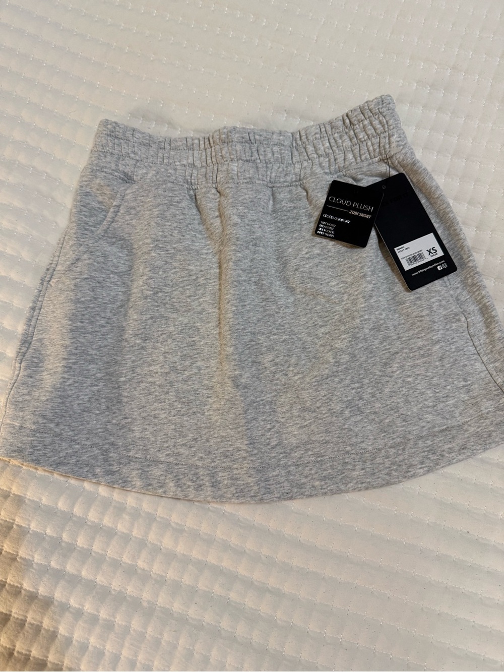 90 Degree By Reflex Light Gray Knit Mini Skirt